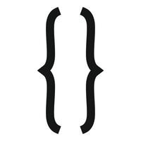 Curly brackets representing code block in programming vector
