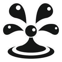 Water splashing from a fountain in simple black and white design vector