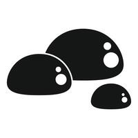 Three black slime bubbles floating together vector