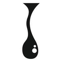 Black thick drop falling down and forming a bulb vector
