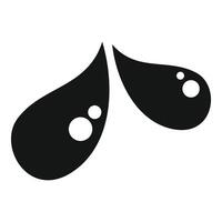 Two black drops falling with bubbles on white background vector