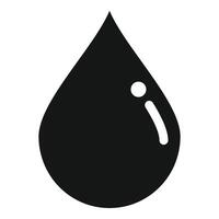 Black drop of liquid falling with reflection on its surface vector