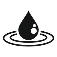 Water drop creating ripple effect icon representing purity and freshness vector