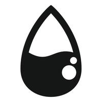 Black drop of water with bubbles representing purity and hydration vector