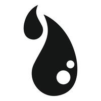 Black drop and small drops falling creating a splash effect vector