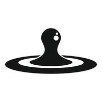 Black drop making circular ripples on water surface vector