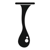 Big black drop hanging and forming a blob with small bubbles vector