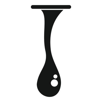 Big black drop hanging and forming a blob with small bubbles