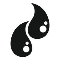 Two black water drops with bubbles forming a stylish pattern vector
