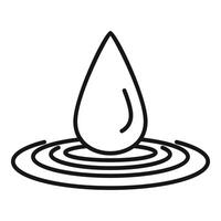 Water drop making ripple effect on surface vector