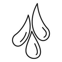 Three water drops falling down creating splashing effect vector