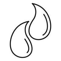 Two water drops falling creating a splash effect vector