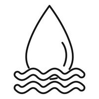 Water drop falling into water waves creating ripples vector