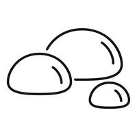 Three smooth stones forming a small pile of rocks vector