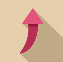 Pink upward arrow representing growth and progress vector