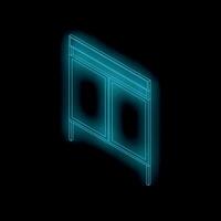Empty blank city format billboard standing showing presenting glowing neon light vector