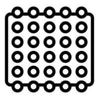 Blister pack icon showing round tablets or capsules arranged in grid vector