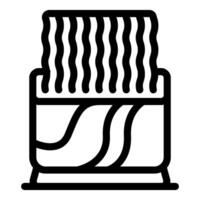 Open instant noodles cup with steam coming out and ready to eat vector