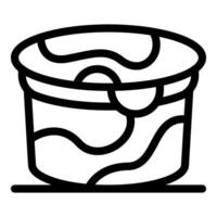 Open yogurt cup with foil lid and swirls design vector