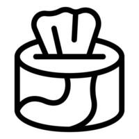 Wet wipes emerging from round container, hygiene and convenience vector