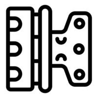 Door hinge connecting door and frame, ensuring smooth opening and closing vector