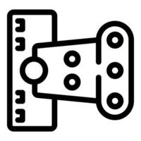 Door hinge connecting door and frame, ensuring smooth opening and closing vector