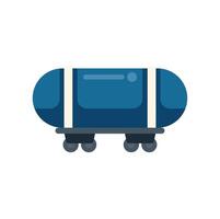 Blue railroad tank car delivering oil and gas by rail vector