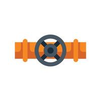 Industrial valve controlling flow through pipeline system vector