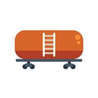 Tank wagon transporting oil and gas on railway platform vector