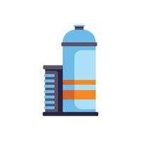 Spray can transforming and taking over a city building vector