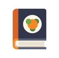 Textbook of chemistry with molecule icon on cover representing science class vector