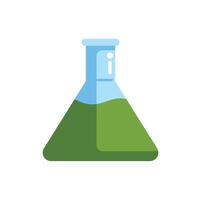 Erlenmeyer flask containing green chemical solution vector