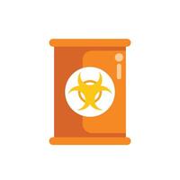 Orange barrel displaying biohazard symbol warning of hazardous materials vector