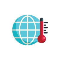 Thermometer showing increasing temperature of planet earth vector