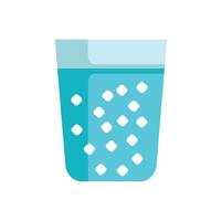 Glass containing water with ice cubes refreshing beverage icon vector