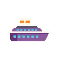 Big cruise ship sailing on water with passengers inside vector