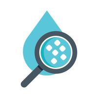 Magnifying glass examining water purity with digital interface vector