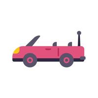 Pink cartoon cabriolet car with remote control antenna side view vector