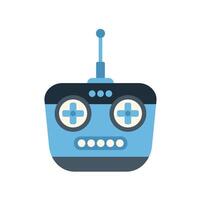 Blue and black remote control with antenna extended upwards vector