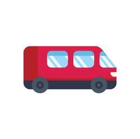Red modern empty bus waiting for passengers illustration vector