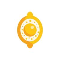 Stylized lemon fruit icon showing segments and seed vector