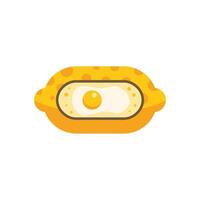 Lemon showing inner egg yolk representing vitamin c benefits concept illustration vector