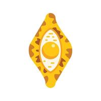 Ripe jackfruit showing seed and pulp in flat design style vector