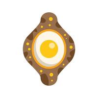 Fried egg on a plate with a brown spatter pattern vector