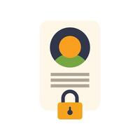 Padlock securing personal data on digital profile vector