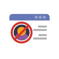 Website showing user account being blocked from accessing online system vector