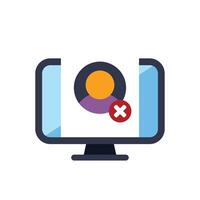Computer screen displaying user profile being deleted vector