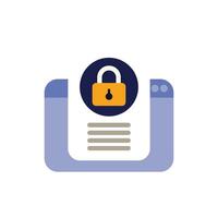 Secure website with padlock icon symbolizing online security vector