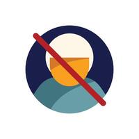Red line crossing out user profile icon illustrating account ban vector