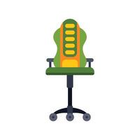 Comfortable gaming chair providing back support while working at desk vector
